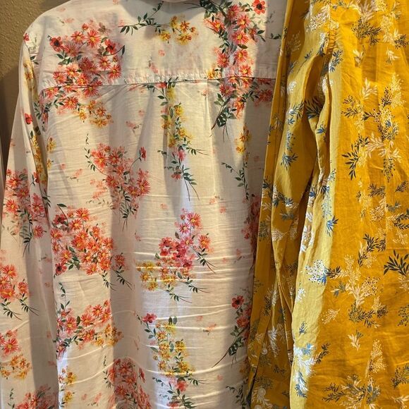 St. John’s Bay Women’s Floral Long Sleeved Cotton Button Up Tops XL Gorgeous! - Picture 12 of 15